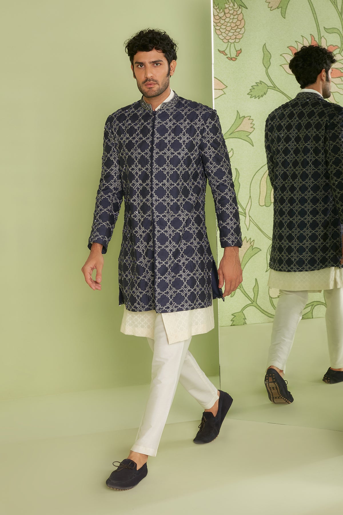 Indo western kurta with on sale jacket