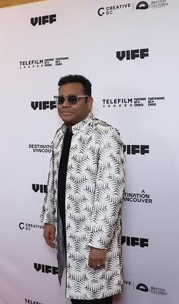 A R Rahman in Ivory And Black 3D  Embroidered Jacket With Kurta Set